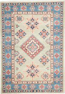 Tappeto Kazak Afghanistan Medaglione Azzurro Beige 80x117 Cm