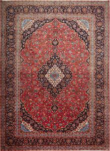 Tappeto Ardakan Persia Medaglione Rosso Blu Scuro 296x410 Cm