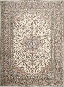 Tappeto Kashan Persia Medaglione Crema Rosa Antico 248x340 Cm
