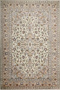 Tappeto Kashan Persia Medaglione Avorio Blu 237x357 Cm