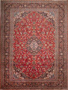 Tappeto Ardakan Persia Medaglione Rosso Blu Scuro 292x390 Cm
