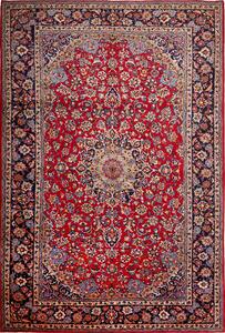 Tappeto Nadjafabad Persia Medaglione Rosso Blu 250x373 Cm