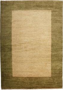 Tappeto Shayan Pakistan Tinta Unita Beige Verde Oliva 200x307 Cm