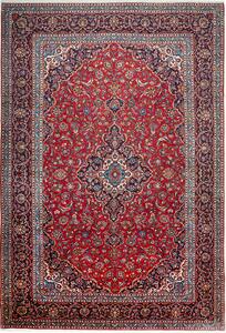 Tappeto Ardakan Persia Medaglione Rosso Blu Crema 256x373 Cm