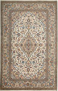 Tappeto Kashan Persia Medaglione Crema Blu 200x306 Cm