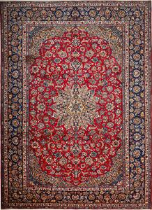 Tappeto Nadjafabad Persia Medaglione Rosso Blu 292x403 Cm