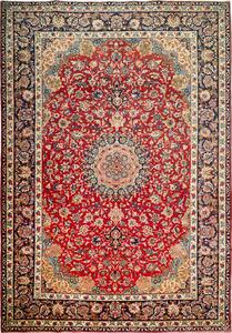 Tappeto Nadjafabad Persia Medaglione Rosso Blu 255x367 Cm