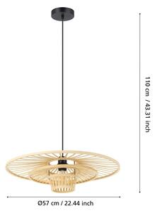 Eglo 44012 - Lampada a sospensione con cavo LYDNEY 1xE27/40W/230V bambù