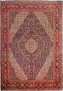 Tappeto Tabriz Persia Medaglione Blu Rosso 244x356 Cm