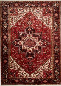 Tappeto Gorawan Persia Medaglione Rosso Abrash Avorio 220x303 Cm