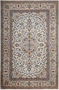 Tappeto Kashan Persia Medaglione Crema Blu 195x294 Cm