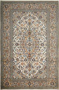 Tappeto Kashan Persia Medaglione Crema Blu 200x304 Cm