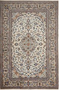 Tappeto Kashan Persia Medaglione Avorio Blu 200x305 Cm