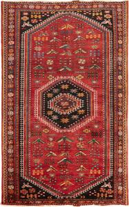 Tappeto Shiraz Persia Geometrico Rosso Nero 150x248 Cm