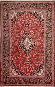Tappeto Ardakan Persia Medaglione Rosso Blu Scuro 204x316 Cm
