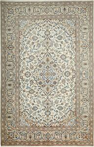 Tappeto Kashan Persia Medaglione Avorio Blu 198x308 Cm