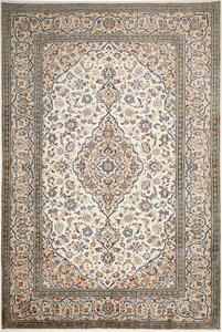 Tappeto Kashan Persia Medaglione Crema Blu 200x297 Cm
