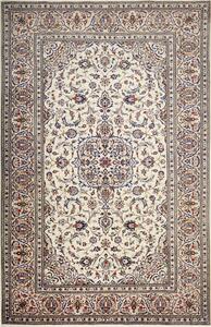 Tappeto Kashan Persia Medaglione Avorio Blu 203x315 Cm