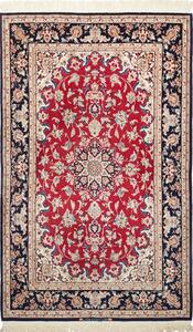 Tappeto Isfahan Persia Medaglione Rosso Blu 108x174 Cm