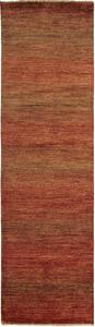 Tappeto Shayan Pakistan A Righe Rosso Marrone 80x196 Cm
