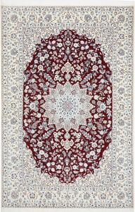 Tappeto Nain 6la Persia Medaglione Bordeaux Crema Celeste 155x235 Cm