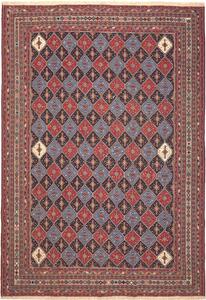 Tappeto Souzani Kilim Persia Geometrico Bordeaux Blu 201x292 Cm