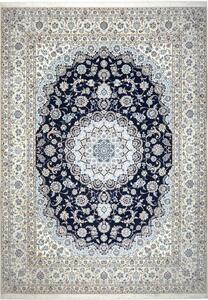 Tappeto Nain 6la Persia Medaglione Blu Scuro Crema 253x353 Cm