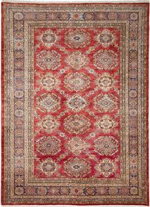 Tappeto Kazak Fine Pakistan Geometrico Rosso Blu 207x283 Cm