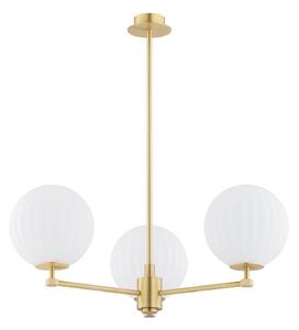 Argon 6307 - Lampadario a sospensione con supporto rigido PALOMA 3xE14/7W/230V oro/bianco