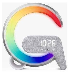 Immax 08987L-LEDRGB Lampada dimmerabile con sveglia e Qi di ricarica 30W/230V argento