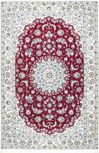Tappeto Nain 6la Persia Medaglione Bordeaux Crema 130x198 Cm