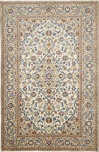 Tappeto Kashan Persia Medaglione Crema Blu 195x305 Cm
