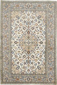 Tappeto Kashan Persia Medaglione Avorio Blu 198x290 Cm