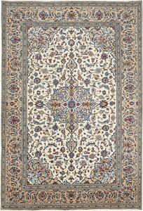 Tappeto Kashan Persia Medaglione Avorio Blu 200x295 Cm