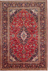 Tappeto Ardakan Persia Medaglione Rosso Blu Crema 197x299 Cm