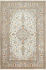 Tappeto Kashan Persia Medaglione Avorio Blu Oro 200x300 Cm