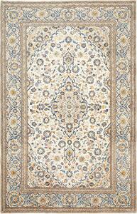 Tappeto Kashan Persia Medaglione Avorio Blu 200x301 Cm