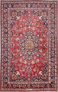 Tappeto Mashad Persia Medaglione Rosso Blu 203x322 Cm