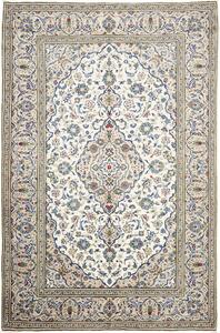 Tappeto Kashan Persia Medaglione Avorio Blu 194x296 Cm