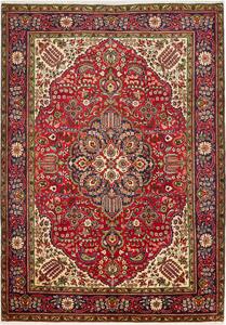 Tappeto Tabriz Persia Medaglione Rosso Blu 208x297 Cm
