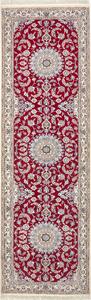 Tappeto Nain 9la Persia Astratto Rosso Crema 90x309 Cm