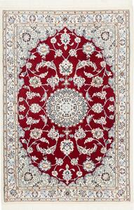 Tappeto Nain 9la Persia Medaglione Rosso Crema 100x151 Cm