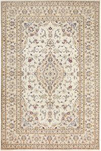 Tappeto Kashan Persia Medaglione Crema Blu 201x303 Cm