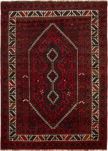 Tappeto Shiraz Persia Geometrico Rosso Nero 170x240 Cm