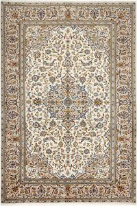 Tappeto Kashan Persia Medaglione Avorio Blu 192x285 Cm