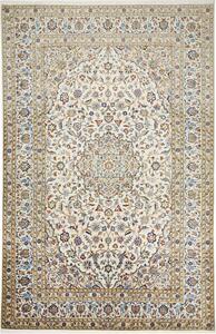 Tappeto Kashan Persia Medaglione Avorio Blu 198x303 Cm