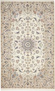 Tappeto Nain 9la Persia Medaglione Crema Blu 161x258 Cm