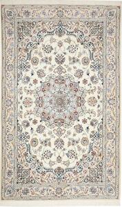 Tappeto Nain 9la Persia Medaglione Avorio Blu 153x253 Cm