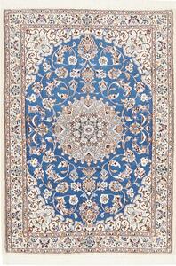 Tappeto Nain 9la Persia Medaglione Blu Crema 107x152 Cm