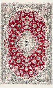 Tappeto Nain 9la Persia Medaglione Rosso Rubino Crema 102x157 Cm